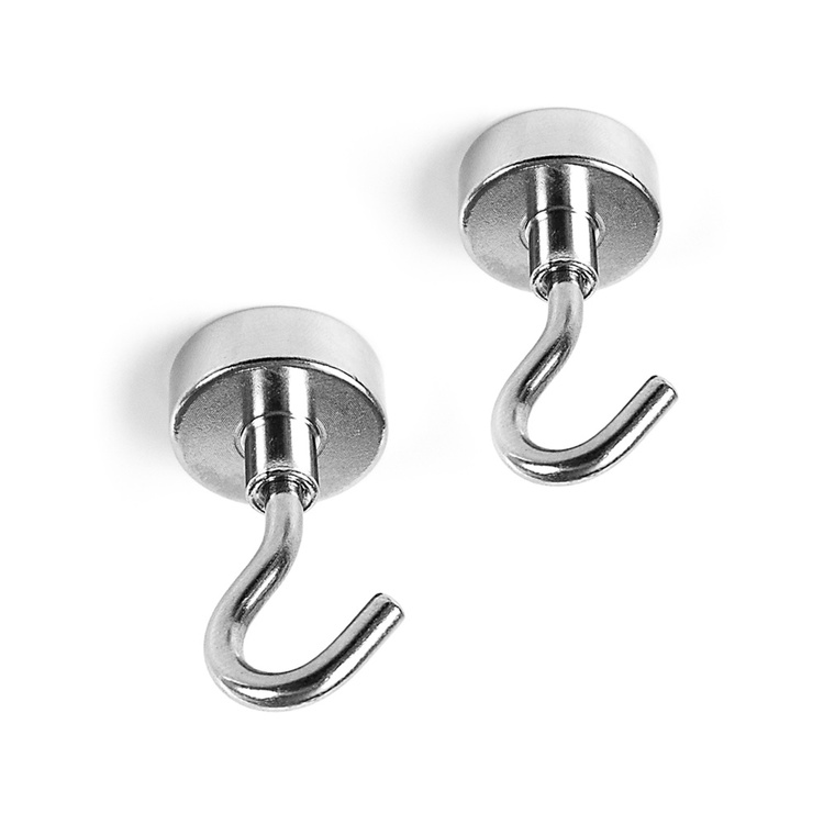 Magnetic Hooks, Set of 2, HOOK, Ø 2 x H 3,3 cm, Stainless steel