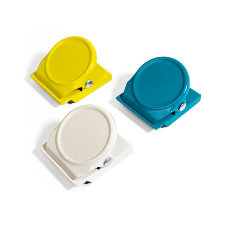 Magnetic clips, Set of 3, COLOR CLIP, 3 x 2,3 x H 3,5 cm, Mix