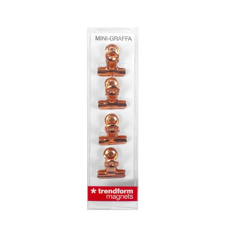 Magnetic clip, Set of 4, MINI-GRAFFA, 2 x 2 x H 1,6 cm