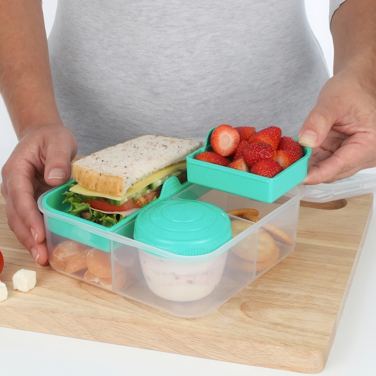 Lunch box with compartments, 1,25 L, SISTEMA BENTO CUBE TO GO