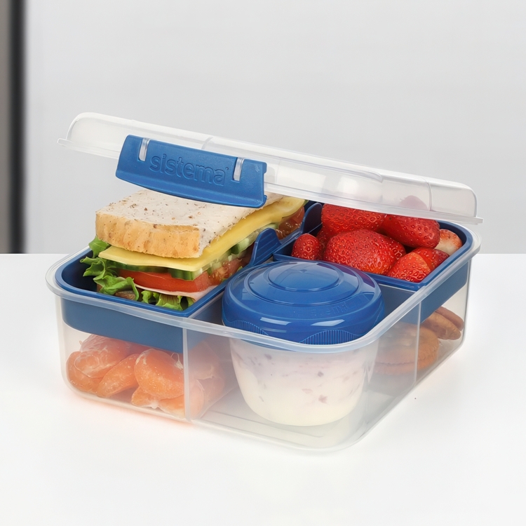 Lunch box with compartments, 1,25 L, SISTEMA BENTO CUBE TO GO