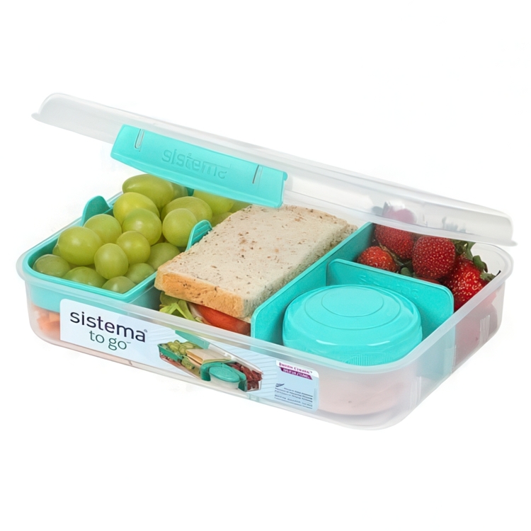 Lunch box with compartments, 1,48 Liter, SISTEMA BENTO CREATE