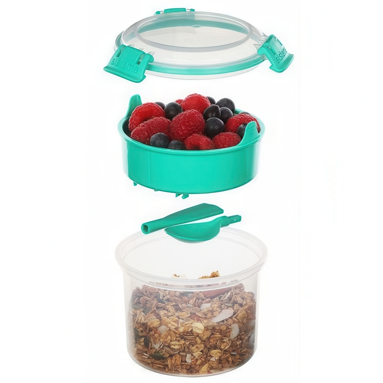 Lunch box divided into compartments, 530 ml, BREAKFAST TO GO