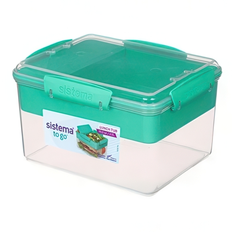 Lunch box with compartments, 2,3 L, LUNCH TUB TO GO, 20 x 16 x H 11,5 cm, Mint