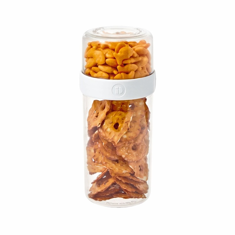 Container, iD FRESH STACK N' SNACK LARGE, Ø 9,5 x H 21cm, Clear / White