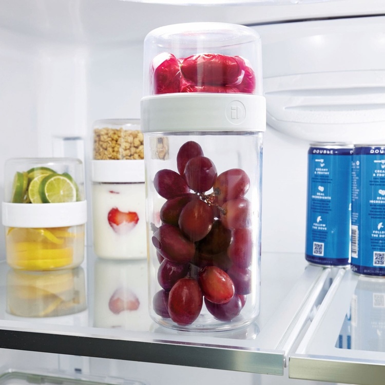 Container, iD FRESH STACK N' SNACK LARGE, Ø 9,5 x H 21cm, Clear / White