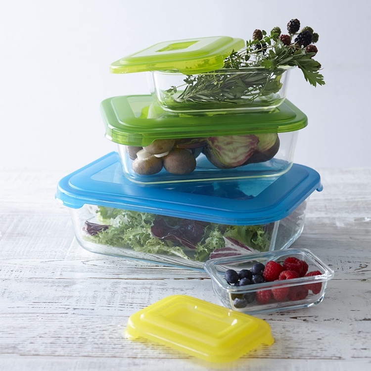 Lunch boxes, Set with 4, NEST GLASS CONTAINERS, Large, Joseph Joseph, Assorted
