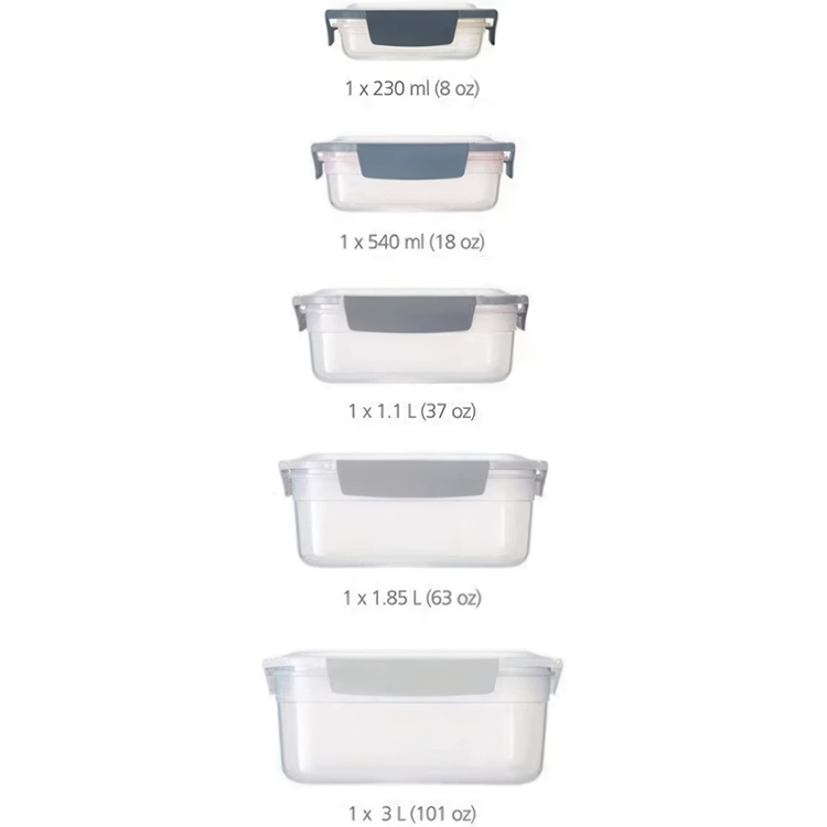 Food Containers, Set with 5, NEST LOCK, Joseph Joseph, Sky Blue