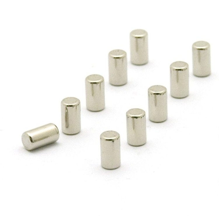 Magnets, small and strong, Set of 10, MAGNUM, Ø 0,4 x H 0,7 cm, Silver
