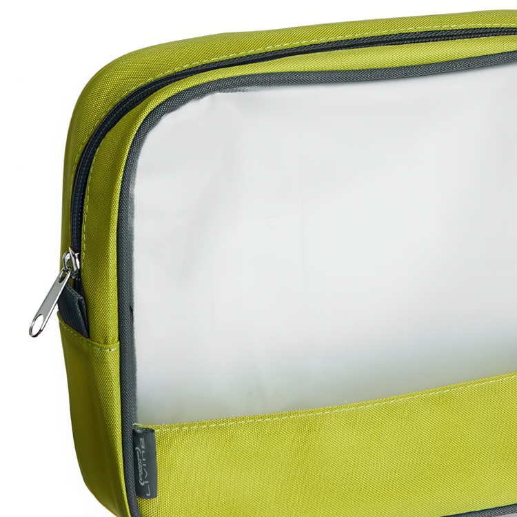 Toiletry Bag, TRAVEL SMART LARGE, 22 x 5,5 x H 18 cm, Lime / Transparent