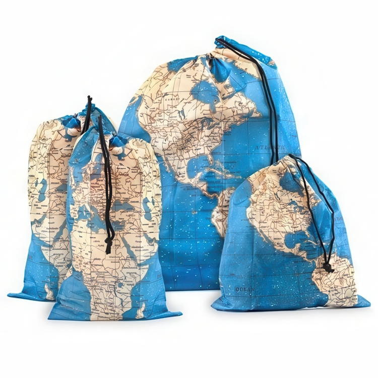 Travel Storage, Travel bag set, 4-pack, AROUND THE WORLD, Kikkerland, Blue