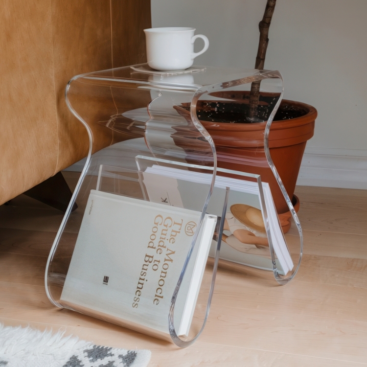Stool / Table with storage, MAGINO, Umbra, Clear