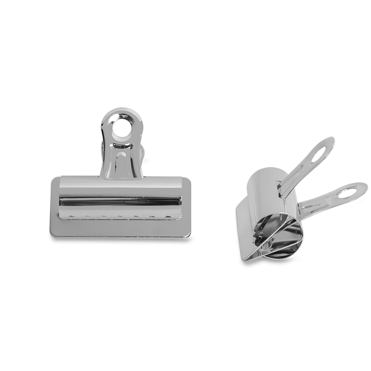 Paper Clips, Metal, Set of 4, BOSTON XL, 6,5 cm, Silver