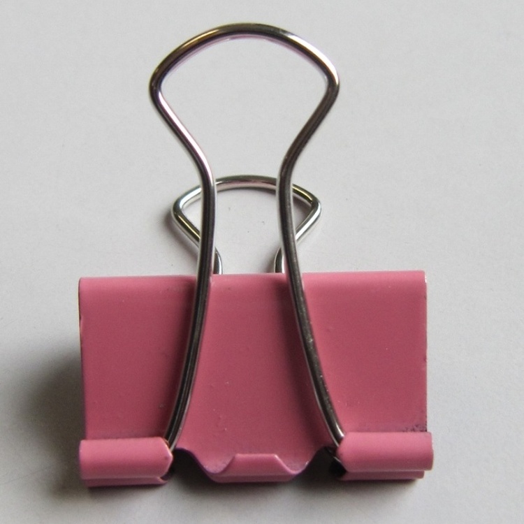 Paper clips, Set of 12, FOLDBACK CLIPS XL, 51 mm Pink