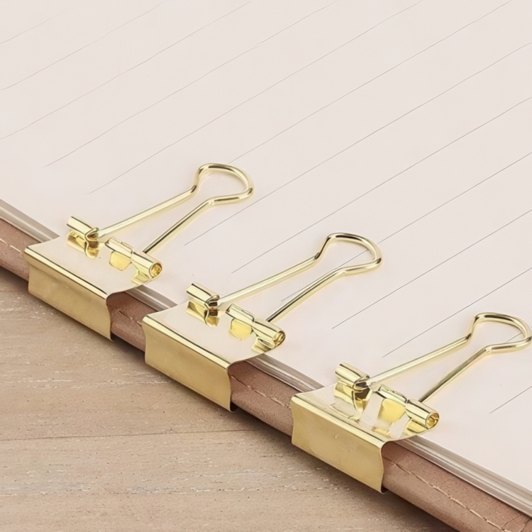 Clips, Set of 8, FOLD BACK SMALL, 25 mm, Gold