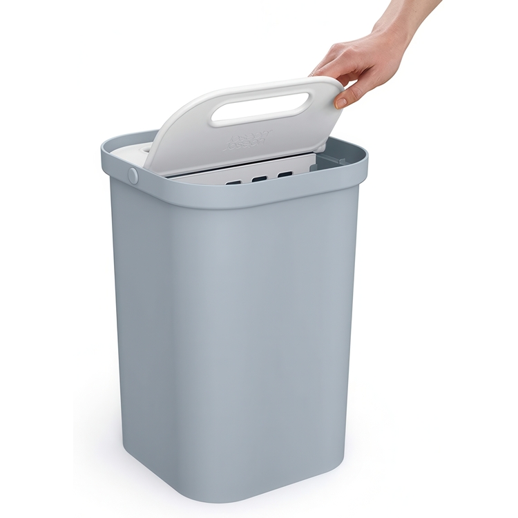 Recycling Caddy, Divided in 2, GO-RECYCLING SMALL, 14 L, Joseph Joseph, Grey