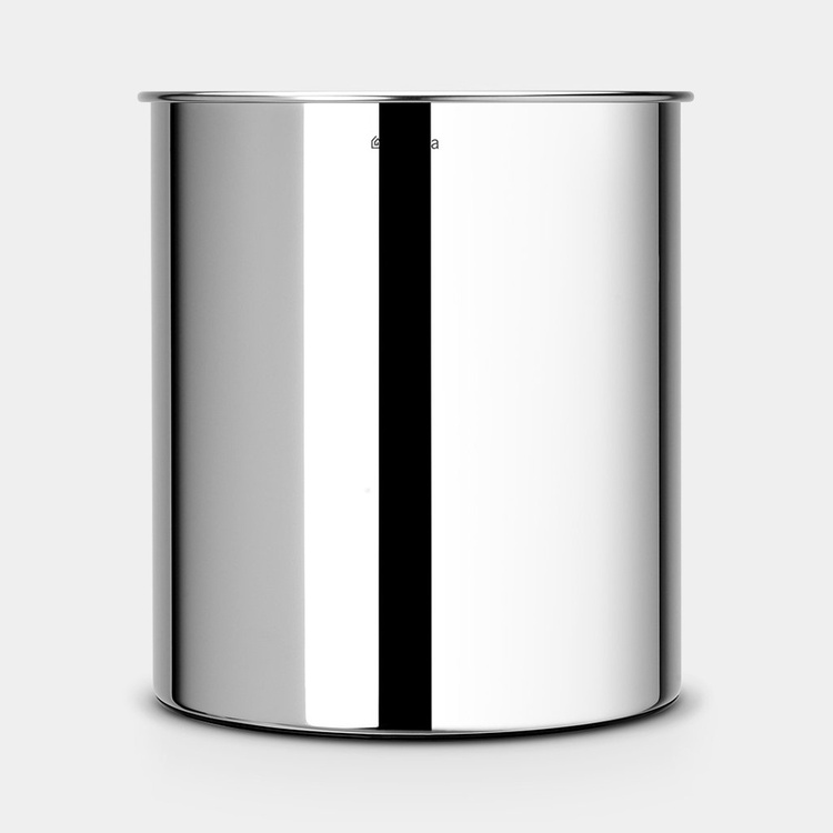 Trash can in metal, 7 L, BRILLIANT STEEL, Ø 21 x H 23,7 cm, Brabantia, Silver
