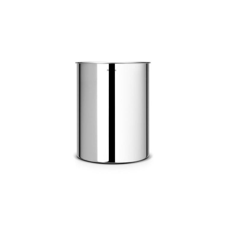 Trash can in metal, 7 L, BRILLIANT STEEL, Ø 21 x H 23,7 cm, Brabantia, Silver