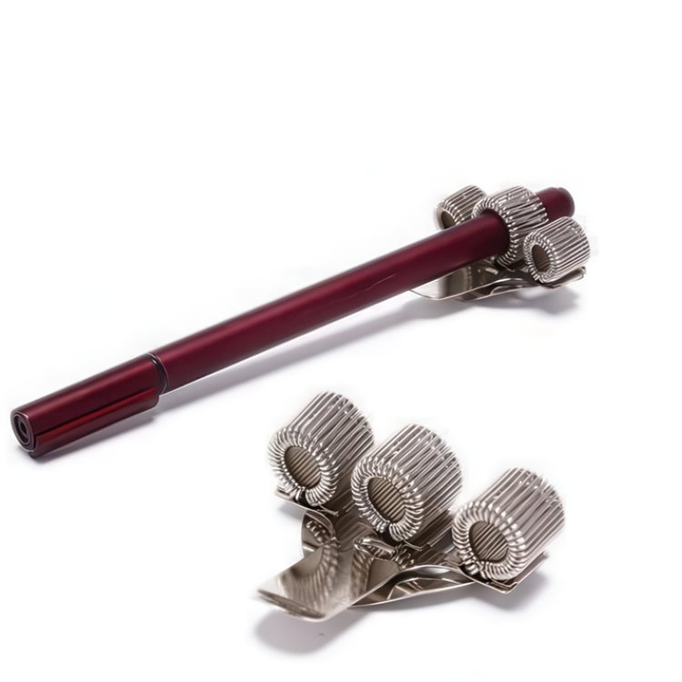 Pen holder in metal for 3 pens, TRIPLE PEN-CLIP, Silver
