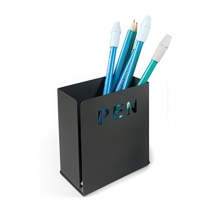 Pen holder in metal, PEN, 8 x 5 x H 10 cm