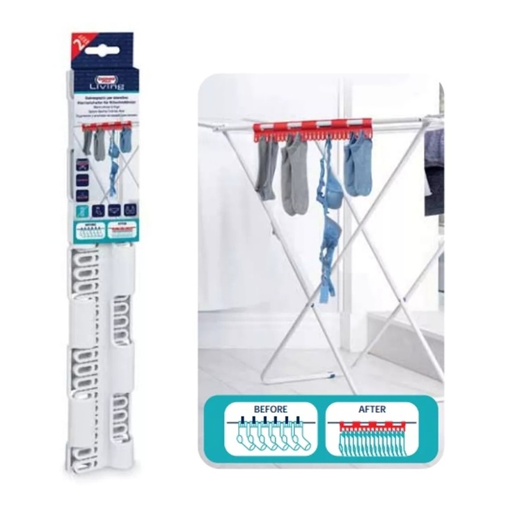Space saving clothes airer, Set of 2, SALVASPAZIO, 40 cm, White