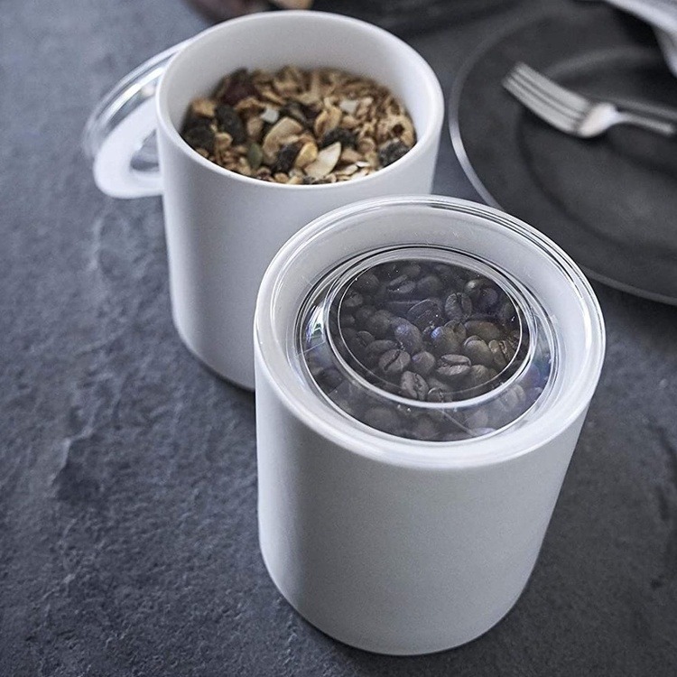 Ceramic Canister with lid, YAMAZAKI TOWER LARGE CANISTER, Ø 10,5 x H 12 cm