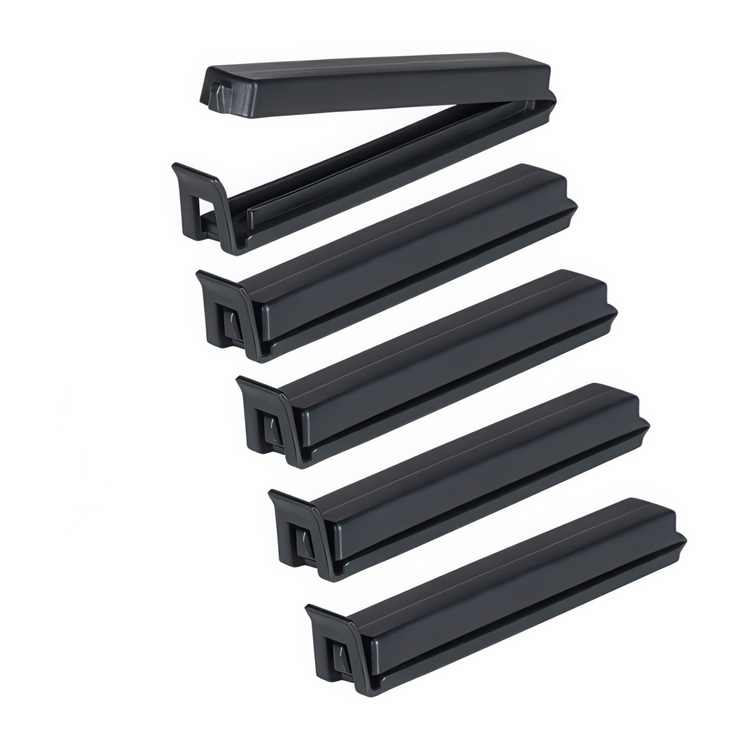 Clamps, 5 psc, TILLY BAG CLIPS, 11 cm, Black