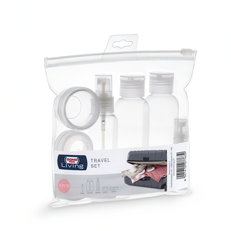 Travel Set, Set of 7, LIVING, Clear 