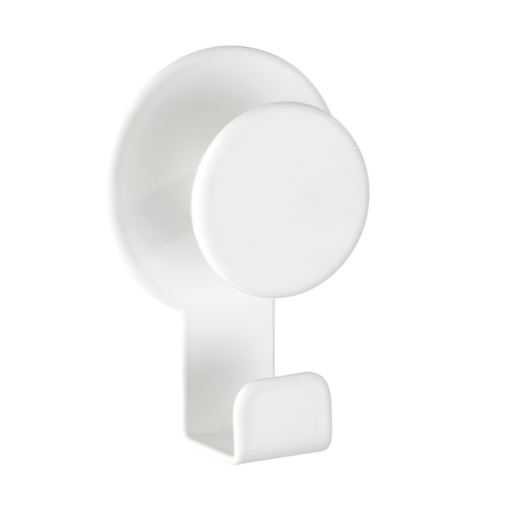 Self-adhesive metallic hook, BLANDAS DOUBLE HOOK, 5 x H 7,5 cm, White