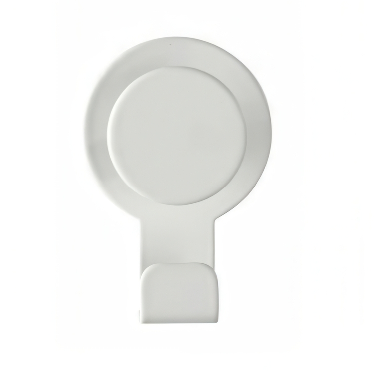 Self-adhesive metallic hook, BLANDAS DOUBLE HOOK, 5 x H 7,5 cm, White