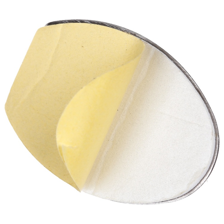 Self-adhesive metallic hooks, set of 3, OVAL LARGE, 3,5 x 2 x H 5 cm, Stainless steel