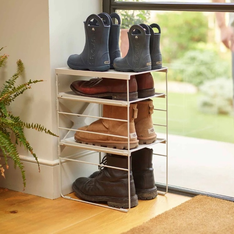 Shoe Rack in Metal, Adjustable, LEVEL, Joseph Joseph, 26 x 35 x H 51,2 cm, Ecru 