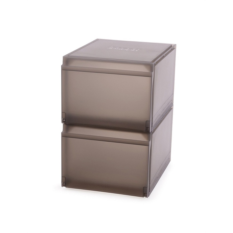 Shoe Boxes. Slide-out, 2 Pack, PREMIUM SHOE CASE, Joseph Joseph, Grey