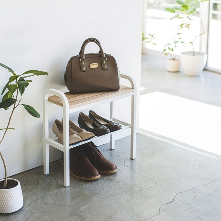 Shoe Rack / Stool, TOWER BENCH SHOE RACK, 48 x 19 x H 46 cm, Yamazaki