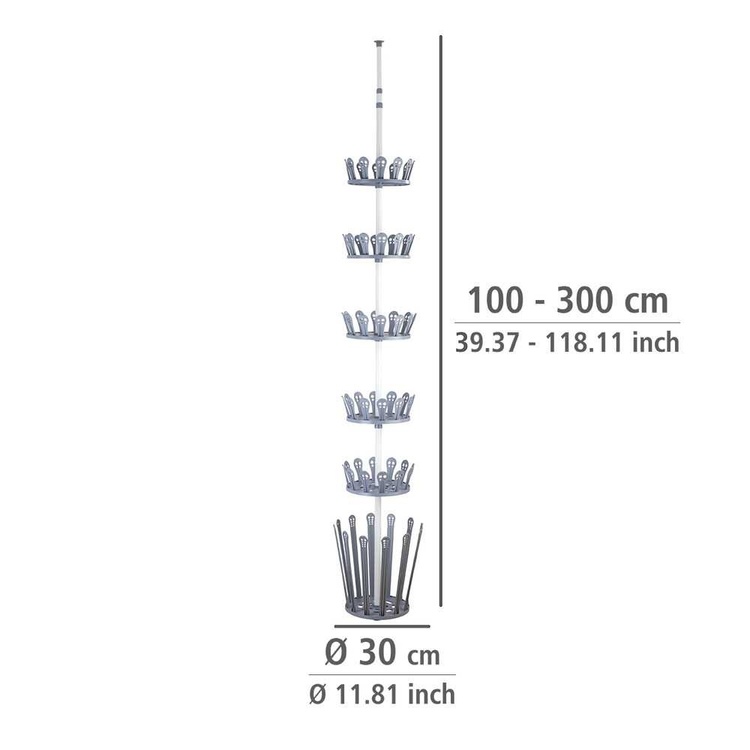 Rotating Shoe Rack, TELESCOPIC BOOT TREE, Ø 30 x H 100 -300 cm