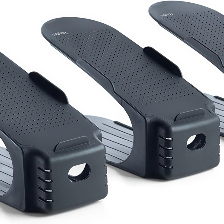 Shoe rack, Set of 3, Space-saving, SHOE ORGANIZER, Dark Grey
