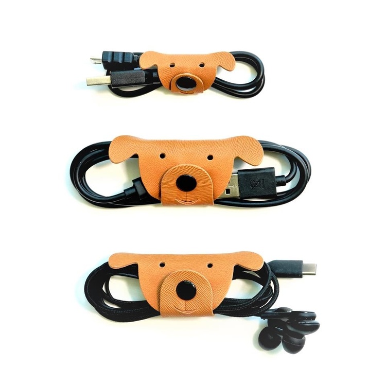 Cord wraps, set of 3, DOG CABLE TIES, Kikkerland, Nature