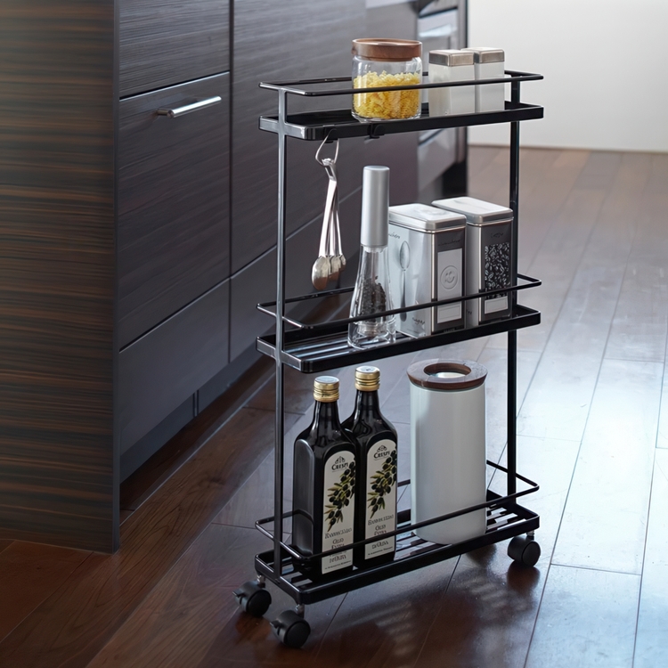 Narrow storage trolley, TOWER KITCHEN CART, Yamazaki
