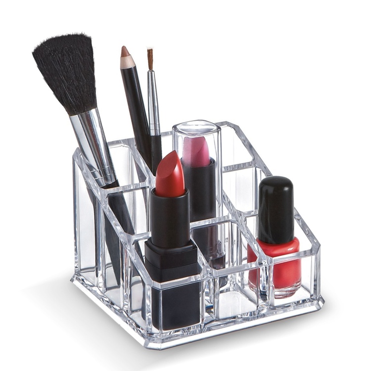 Make up organiser, Small, LIVING, 9 x 9 x h:6,5 cm, Clear