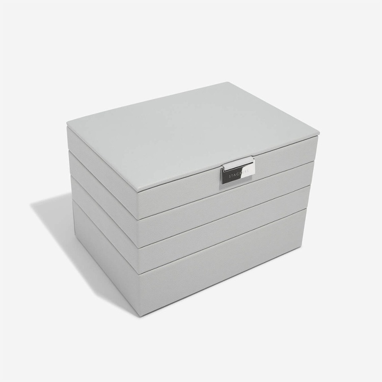 Jewellery Box, 4 layers, CLASSIC STACKERS, 25 x 18 x H 19,5 cm, Pebble Grey