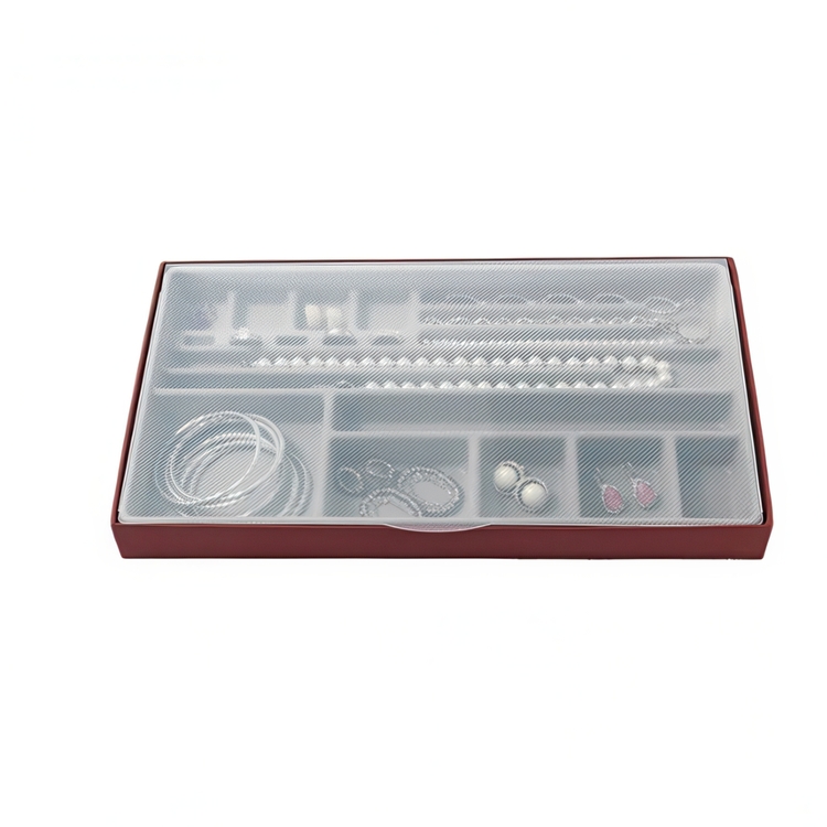 Jewelry box, BIJOUX ORGANIZER LARGE, 37 x 21,5 x H3,5 cm, Burgundy