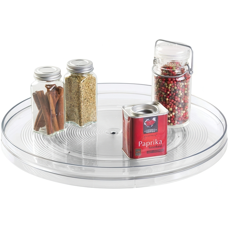 Turntable, Large, LAZY SUSAN LARGE RPET, Low, Ø 35,6 cm, InterDesign, Transparent