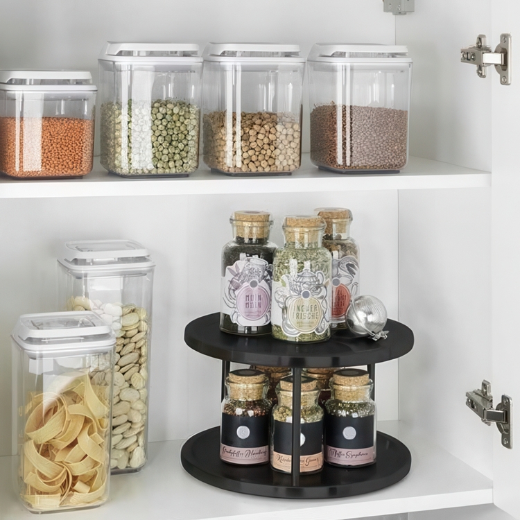 Lazy Susan in metal, 2 Tier, CUPBOARD CAROUSEL, Ø 26,5 x H 16 cm