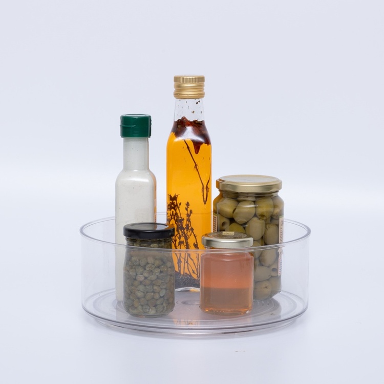 Lazy Susan Bin, PLATEU ROTATIF, Ø 23 cm, Transparent