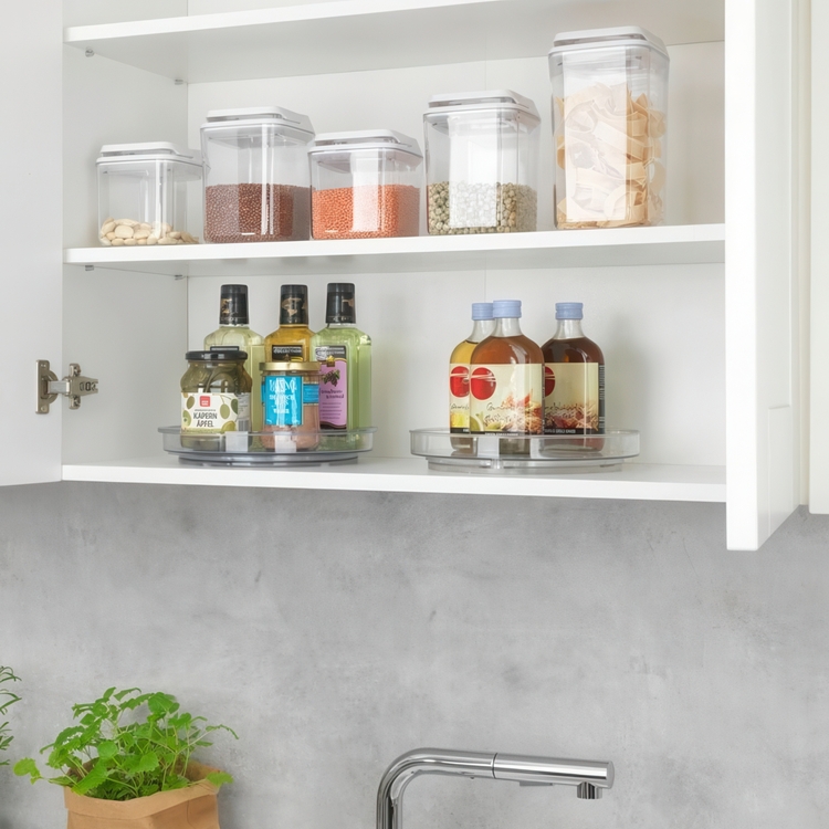 Kitchen Organiser, Small, VICTORIA TURNTABLE, Low, Ø 24 cm, Transparent