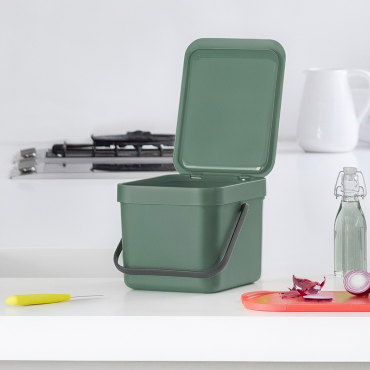 Bin for organic waste, BRABANTIA SORT & GO WASTE BIN, 6 L, Green