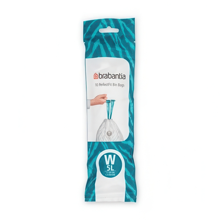 Caddy Liners, 5 L Set of 10, BRABANTIA BIN LINERS CODE W, White