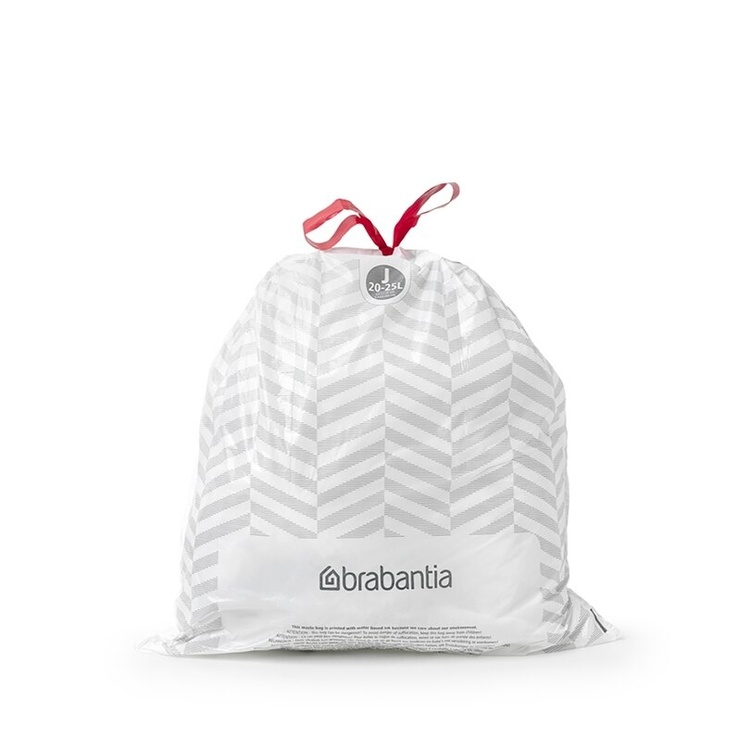Caddy Liners, Extra strong, 20 -25 L Set of 40, BRABANTIA BIN LINERS CODE J, White