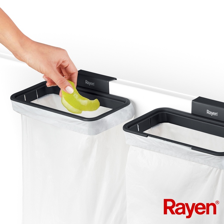 Over Cabinet Bag Holder, with lid, SOPORTE PARA BOLSAS, Dark Grey
