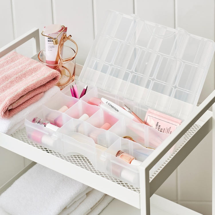 Box with lid, 13 Compartments, SMARTSTORE ORGANIZER MEDIUM, 29 x 19 x H6 cm